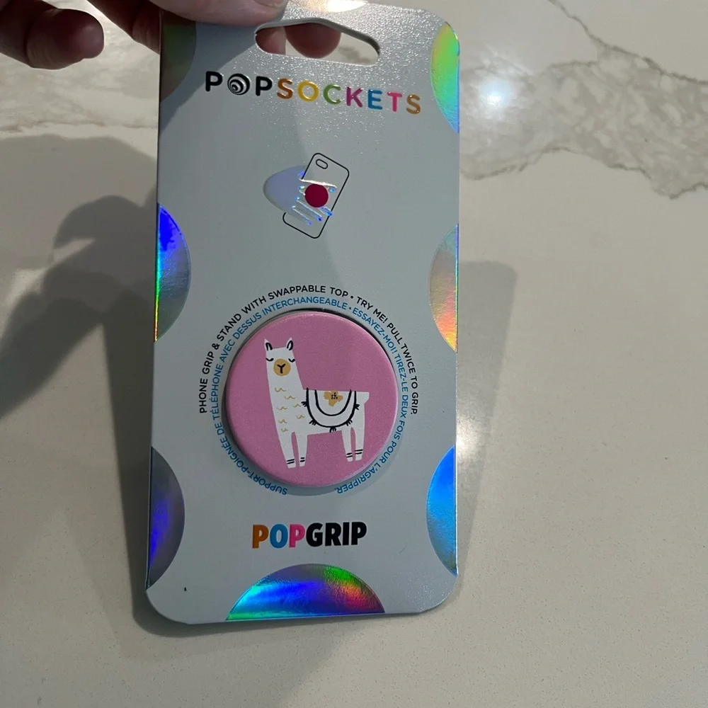 PopSocket PopGrip Phone Grip - Pink Llama Graphic